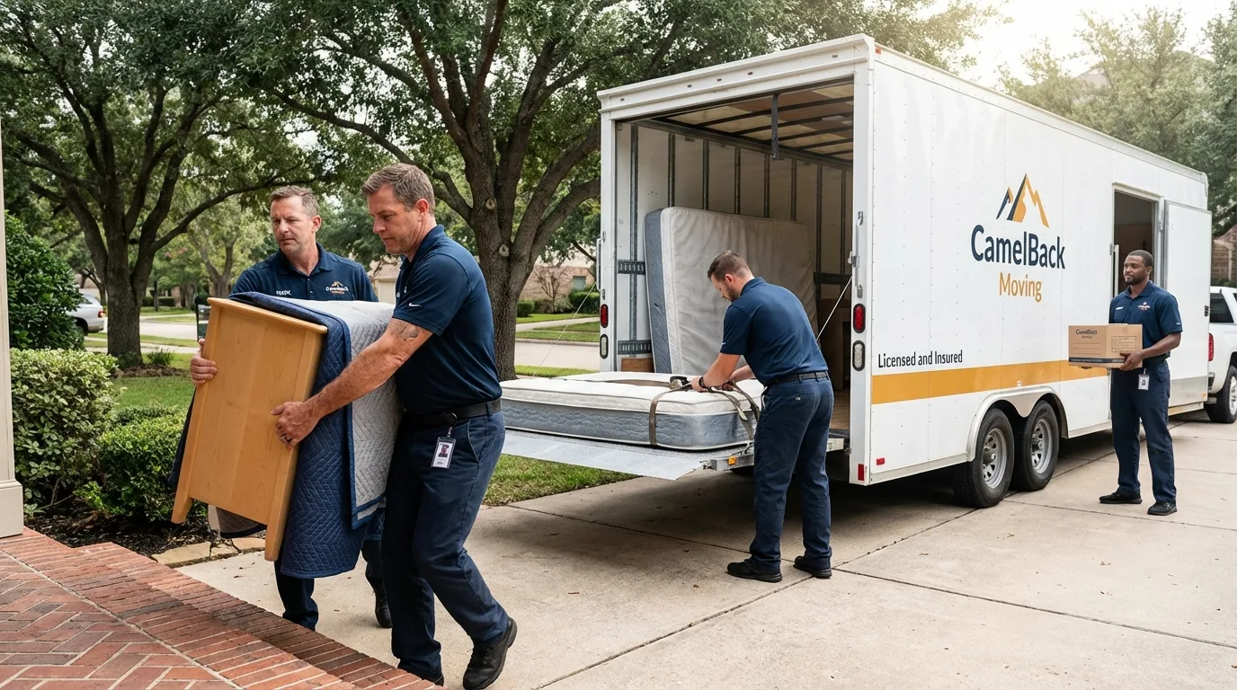 Crew loading residential truck for cross-state move from Clairton, PA